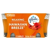 Glade Candle, Infused with Essential Oils, Hawaiian Breeze, 2 Count