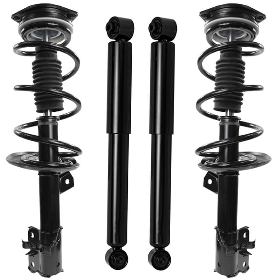 Detroit Axle - AWD Struts Shocks for 2008-2012 Nissan Rogue, 2 Front Struts with Coil Spring Assembly 2 Rear Shock Absorbers 2009 2010 2011 Replacement Suspension