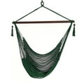 thumbnail image 5 of Sunnydaze Caribbean Style Extra Large Hanging Rope Hammock Chair Swing with Adjustable Stand - 300 lb Weight Capacity - Green, 5 of 9