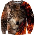 thumbnail image 1 of 2023 Spring Round Neck Shirt Casual Men's Sweatshirt 3D Printed Long Sleeve Round Neck Sweatshirt Lion Pattern Clothes, 1 of 5
