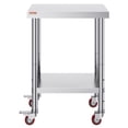 thumbnail image 2 of VEVOR 24"x18" Stainless Steel Work Table (Wheels, Brakes, Shelf), 2 of 12