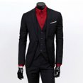 thumbnail image 6 of Joernso 3Pcs/Set Men Suit Set Slim Fit Formal Prom Wedding Tuxedo Suit Jacket Vest Pants Set Solid Color Business Outfit, 6 of 8