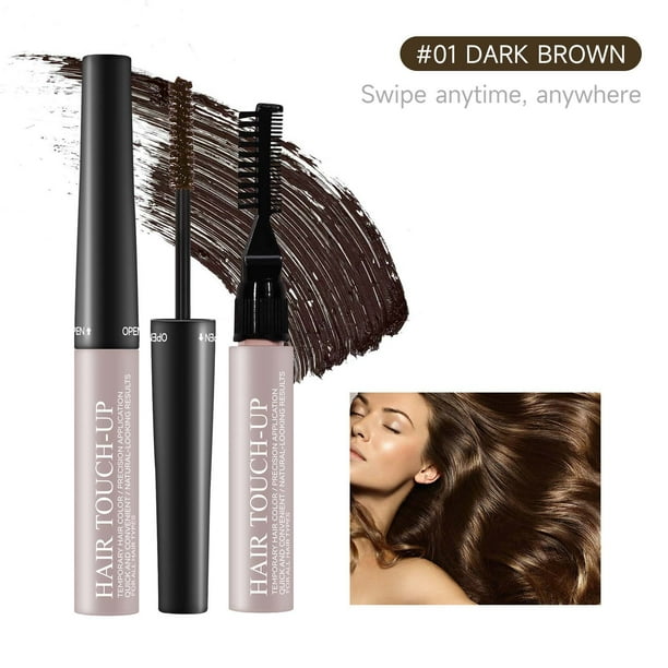Parches de coloración en barra para cabello natural. No se desvanecen. Cubren las canas. Color castaño oscuro de larga duración. Resistente al agua.