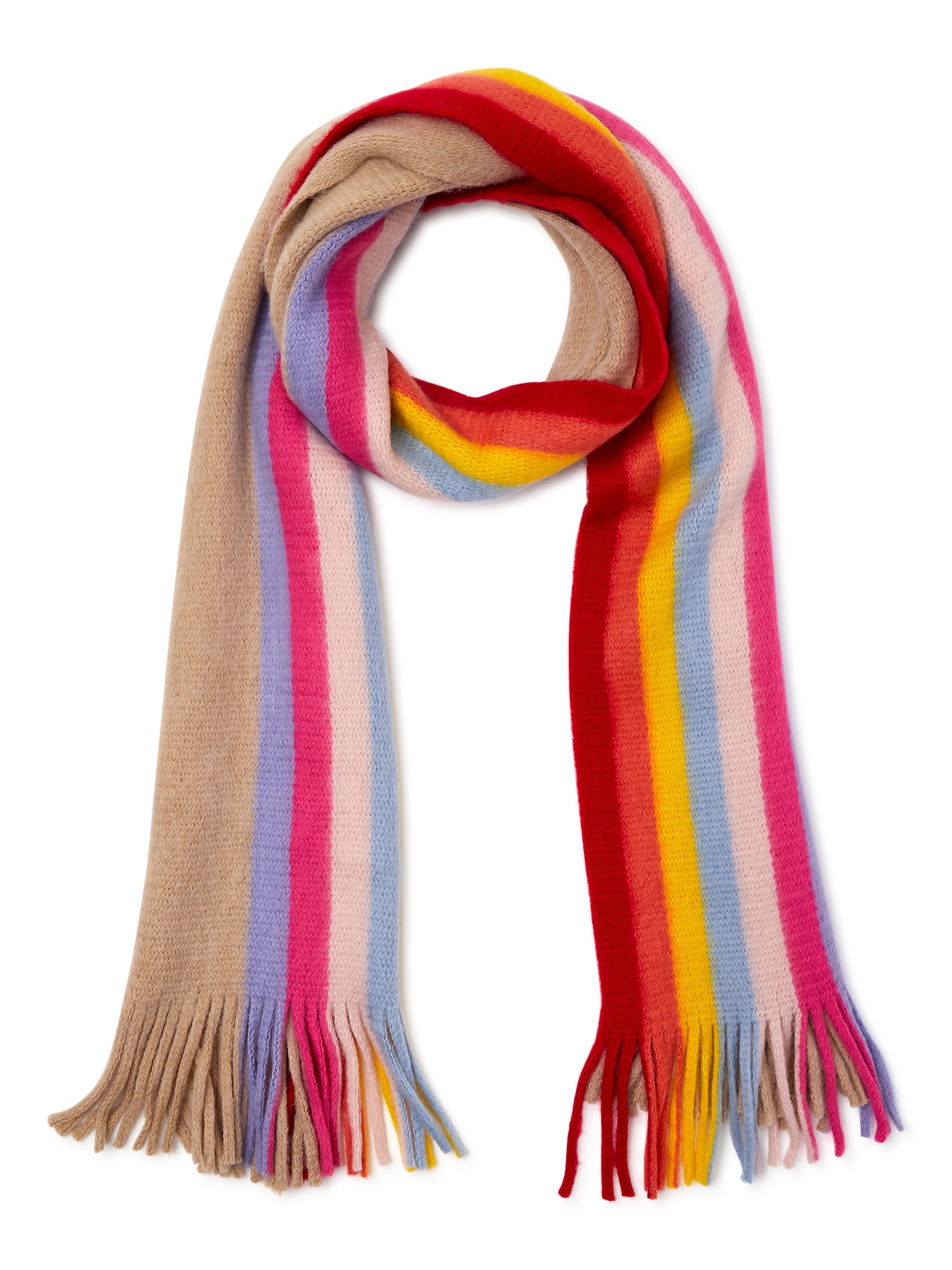 Colorplay Women's Rainbow Stripe Scarf