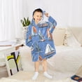 thumbnail image 6 of joogoo Wearable Blanket Hoodie for Sailboats Blue Oversized Sherpa Hooded 3-14 YR M, 6 of 7