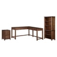thumbnail image 2 of Baton Rouge L-Shape Desk in Brushed Walnut Finish in Engineered Wood, 2 of 9