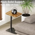 thumbnail image 6 of End Table Sofa Tray for Couch Heavy Metal Base Swivel Adjustable Height Side Table for Living Room Bedroom Bathroom Study Snack Tray for Eating Small Spaces, 6 of 7
