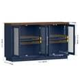 thumbnail image 6 of Homfa 55.1"W Modern Sideboard Buffet with Fluted Glass Doors, Accent Cabinet Console Table TV Stand, Blue & Brown, 6 of 7