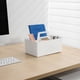 thumbnail image 1 of Cesta de Almacenamiento Apilable de Plástico Blanco con Divisor, Organizador de Escritorio de Doble Compartimento para El Hogar, El Dormitorio o La Oficina., 1 of 6