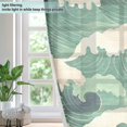 thumbnail image 4 of Yayeee Window Curtains Light Filtering 63"x52" Grommet Panel Pair Home Living Room Decor, Green Wave Pattern, 4 of 7
