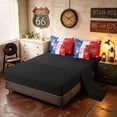 thumbnail image 5 of Manfei Firework Star Twin Bedding, Red White Blue Stripe Bedding Comforter Set, Black Reversible 7-Piece, 5 of 6