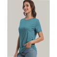 thumbnail image 5 of Womens Short Sleeve Basic Shirts Crewneck Tees Loose Fit Fashion Tops Casual Summer Clothes, 5 of 6