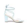thumbnail image 3 of BLISSFUL STEP Women's Clear Strap Block Heel Lace up Heels Sandals Blue (Size 7.5), 3 of 8