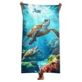 thumbnail image 3 of Jjayotai Baby Turtles Beach Towel, 29 x 59 inches (75 x 150cm) Quick Dry Soft and Absorbent Travel Swim Bath Shower Towel (29 in x 60 in, Tropical Fish), Suit for Bathroom Spa Gym Yoga Swim Travel, 3 of 9