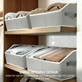 thumbnail image 4 of TAIMASI 6 Pack Closet Organizers Bins, Large Trapezoid Closet Shelf Organizer with Handles, Fabric Storage Bins, Collapsible Storage Cubes for Clothes, Towels - Light Gray, 4 of 8