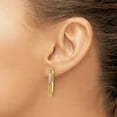 thumbnail image 3 of 10K w/Rhodium Polished and D/C Link Dangle Post Earrings, 3 of 4