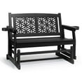 thumbnail image 2 of Zimtown Outdoor Wooden Glider Bench, 2 Person Patio Glider with Cup Holders, Weather Resistant Garden Love Seat, Black, 2 of 8