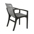 thumbnail image 3 of Beckham Outdoor Patio Dining Chair in Dark Eucalyptus Wood and Gray Rope, 3 of 9