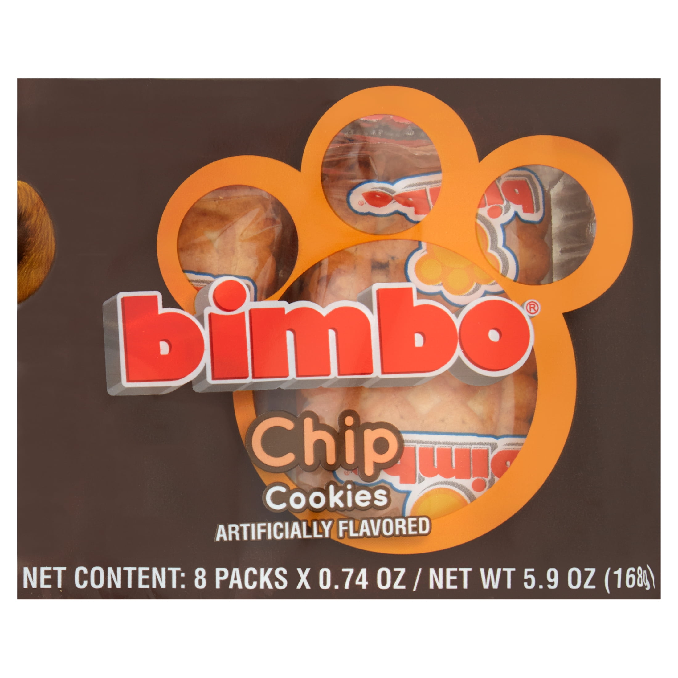 Bimbo Bar Baked Cookies Chocolate Chip, Multipack, 0.74 oz, 8 Count