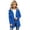 Blue, variant on Girls Waterproof Hooded Jackets Mid to Long Length Solid Rain Jacket Lightweight Soft Lining Kids Windbreaker Rain Coats with Pockets Easy On/Off Design(Green,7-8 Years)