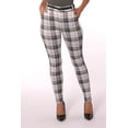 thumbnail image 5 of Sculpting Treggings With Faux Leather Belt - White, Sage Plaid, 5 of 9