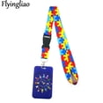 thumbnail image 1 of Autism pattern Key lanyard Car KeyChain ID Card Pass Gym Mobile Phone Badge Kids Key Ring Holder Jewelry Decorations Card Holder 11, 1 of 6