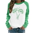 thumbnail image 2 of ICHUANYI Womens Crewneck Sweatshirts Raglan St. Patrick's Print Shirts Casual Long Sleeve Pullover Tops, 2 of 5