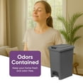 thumbnail image 6 of Superio 10L Slim Step & Push Trash Can - Dual Opening, Compact Design (10.63"x7.68"x13.53") - Gray, 6 of 9