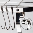 thumbnail image 3 of Square Grid Wall Mount Pot Rack, Bookshelf Rack With 10 Hooks, Kitchen Cookware, 24 By, 3 of 8