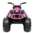 thumbnail image 6 of BKIRNP Pink 24V Kids Ride-On ATV Off-Road Quad Car 5mph Electric Car with 2 Speeds and Bluetooth Music, 6 of 10