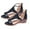 Black, variant on huanledash Women Ankle Strap Open Toe T-Strap Wedge Sandals Walking Shoes Footwear for Daily Wear