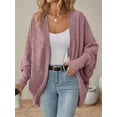 thumbnail image 4 of Womens Oversized Soft Knit Cardigan Sweater with Pockets Pink XL, 4 of 7