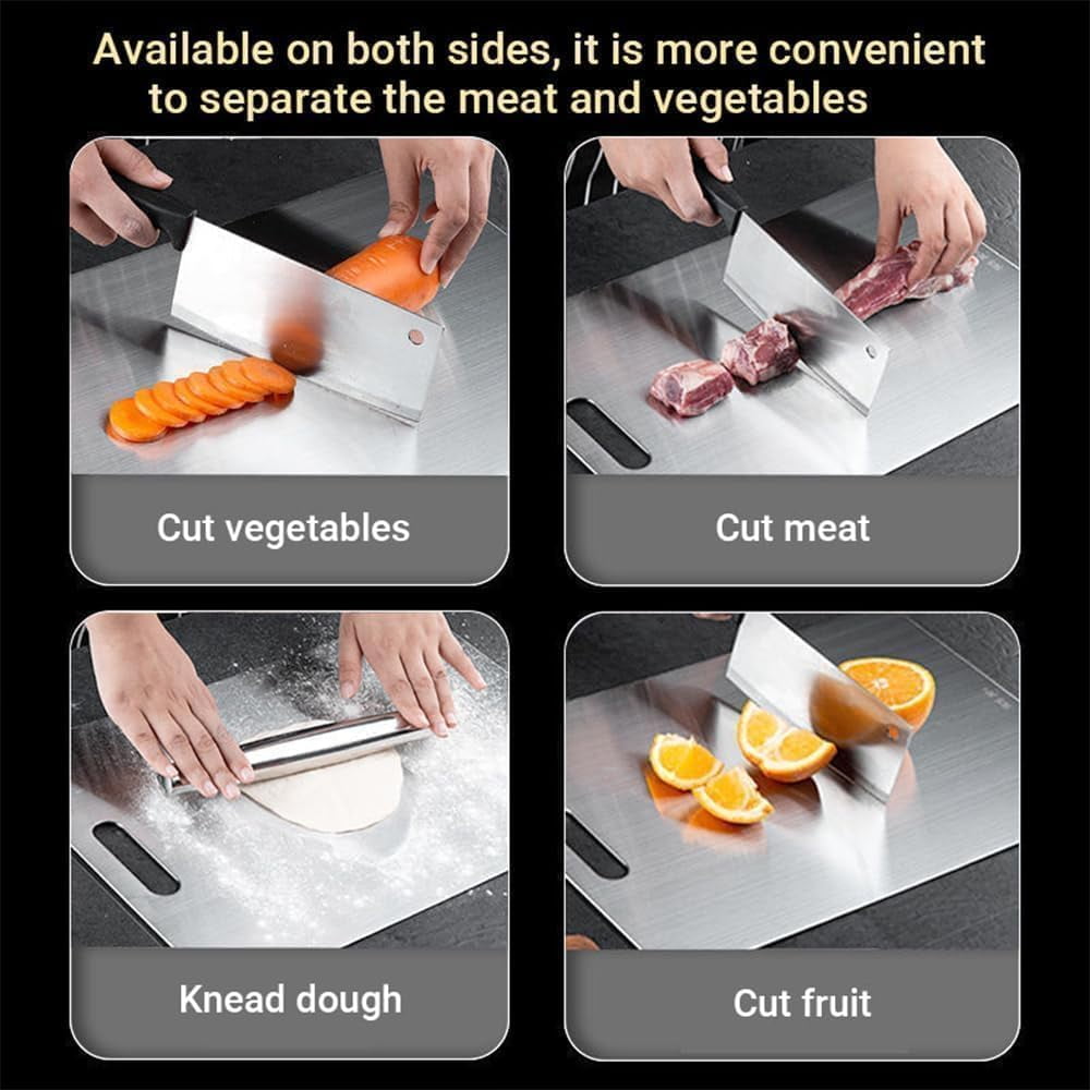 New Titanium Cutting Board - 100% Pure Titanium Cutting Boards For Kitchen, 1 Pack Double-sided food-grade Titanium Cutting Board For Cutting Meats, Fruits And Vegetables (18"L x 12"W)