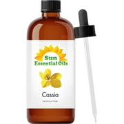 Sun Essential Oils - Cassia 4oz Bottle for Diffuser, Humidifier, Aromatherapy, Hair and Skin Care