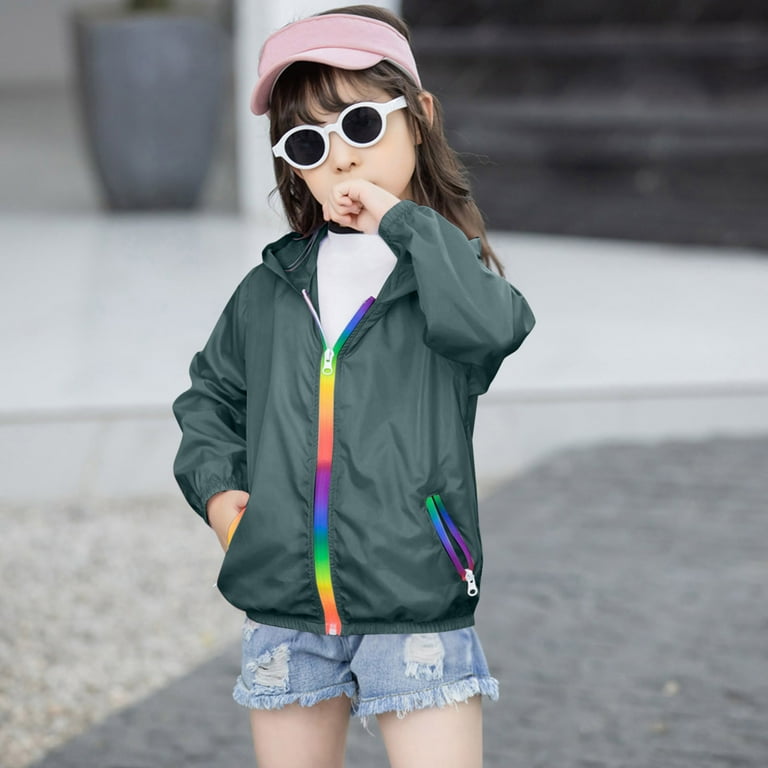 Girls Girls Rain Jackets Lightweight Floral Kids Casual Jackets for Everyday Adventures Baggy Jackets for Kids Comfortable Casual Outfits Lounge