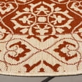 thumbnail image 4 of SAFAVIEH Courtyard Austin Geometric Indoor/Outdoor Area Rug, 7'10" x 7'10" Round, Red/Cream, 4 of 14