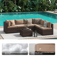 thumbnail image 2 of Dateyes 7-Piece Outdoor Patio Sectional Sofa Set, All-Weather Wicker Rattan Furniture with Coffee Table & Waterproof Cover (Beige), 2 of 8