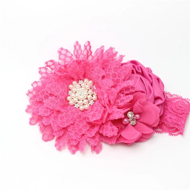 Baby Roasted Flower Headband Diamond Feather Headband for Newborn Birthday Photo Props Headwrap Infant Hair Flowers BebeTurban