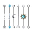 thumbnail image 4 of 6Pcs 14G Stainless Steel Industrial Barbell Earrings for Women Men Piercing Jewelry Industrial Piercing Bar 38MM, 4 of 9