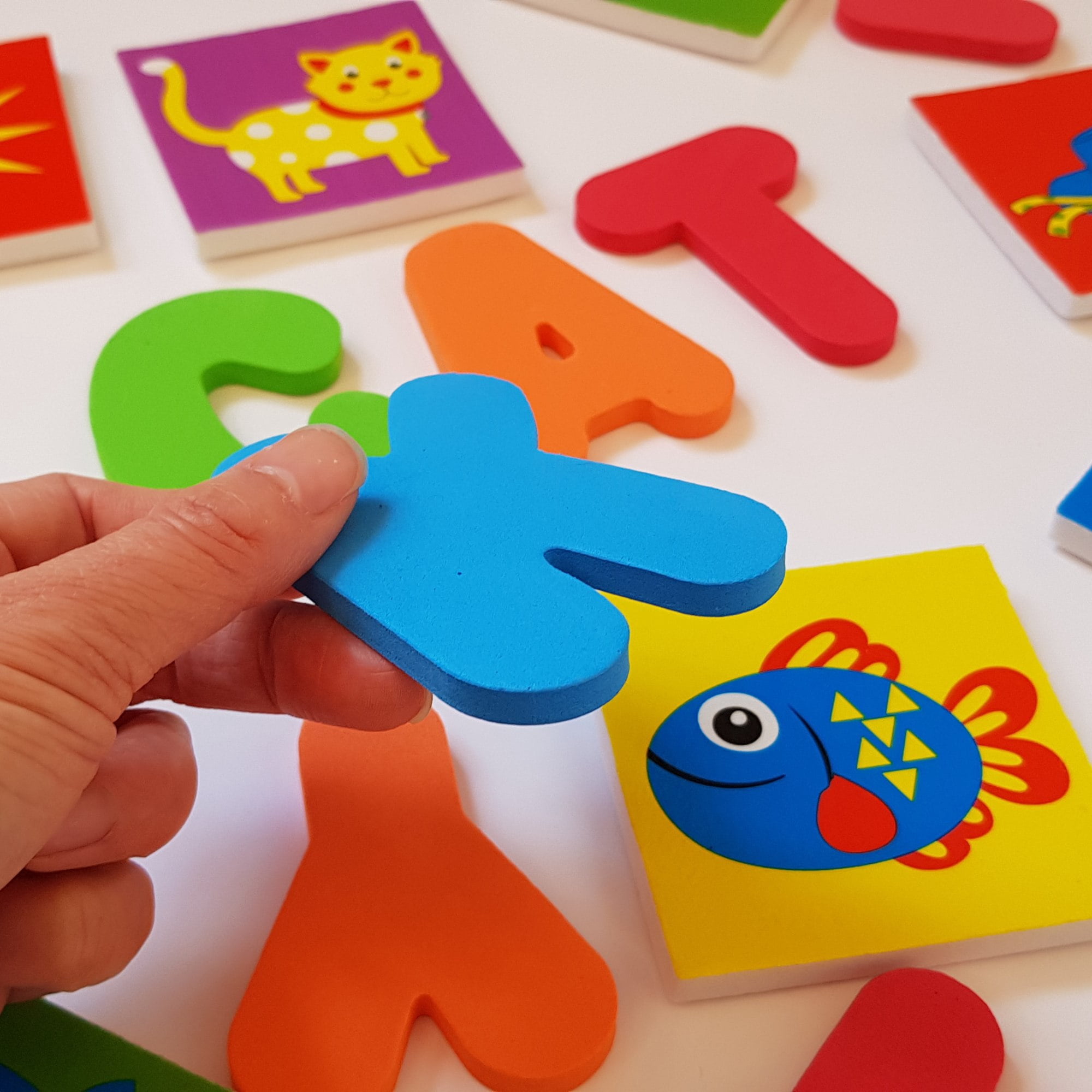 Buddy & Barney: Alphabet Bath Time Stickers - 38 Reusable Foam Stickers, Mesh Storage Bag, ABC & Animal, Fun Tub & Water Toy, Toddlers & Kids Age 3+