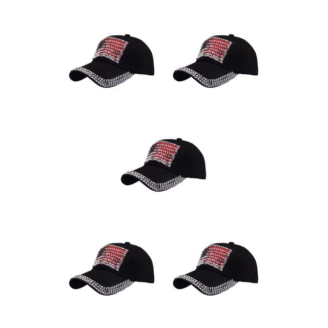 maskred Casquette de Baseball Multicolore avec Sangle Réglable pour la Protection Solaire à la Mode Chapeau de Polyester Noir 5Set
