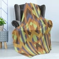 thumbnail image 4 of Earth Tones Soft Flannel Fleece Throw Blanket, Geometric Pattern with Retro Style Inspired by Intricacy of Gothic Era, Cozy Plush for Indoor and Outdoor Use, 60" x 80", Multicolor, by Ambesonne, 4 of 5