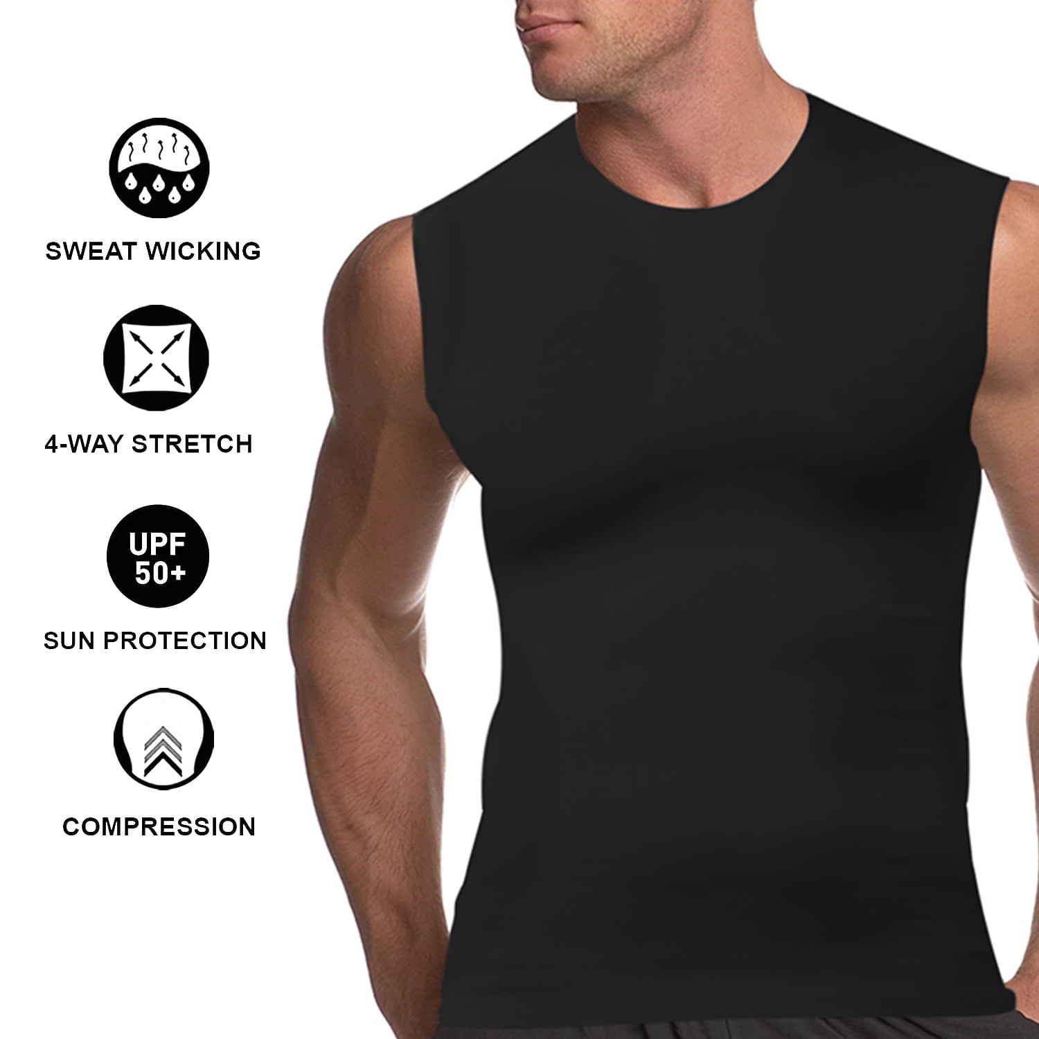 Mens Dry Fit Sleeveless Compresssion Shirt