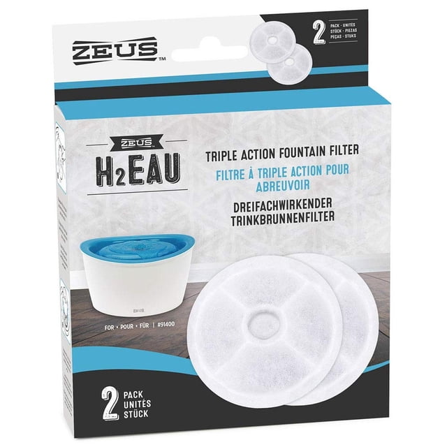 Filtro de Fuente Triple Acción Zeus H2EAU para Perro Paquete 2