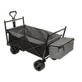 thumbnail image 4 of Hassch Collapsible Folding Wagon with Canopy and All-Terrain Wheels, Utility Storage Cart with Cooler Bag and Side Pockets, Beach Wagon for Sand, Camping, Sports, Shopping, Black, 4 of 10