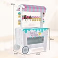 thumbnail image 3 of Costway Carrito de Helado de Juguete de Simulación de 12 Accesorios de Helado Juego de Carretilla de Madera para Niños y Niñas 3+ Años, 3 of 8