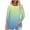 Blue, variant on Cavosen Womens Casual Tops 3/4 Sleeves with Button Pullover Tunic Tees Round Neck Gradient Tops Dressy Flowy Loose Fit Shirts Ruched Pleated Peplum Blouse Fashion Green L
