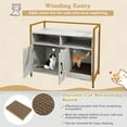 thumbnail image 5 of RONG-3 Cat Litter Box Enclosure - Cat Washroom Hidden Furniture with Front Entry, Scratcher, 2-Door Storage Cabinet, 2 Compartments, Air Vents, Metal Frame, Wooden Pet Crate House ,Marble White, 5 of 10
