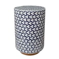 thumbnail image 3 of Rudraksha Corporation Bone Inlay End Table. This cylindrical accent table features a Moroccan star pattern. It is handmade furniture., 3 of 3