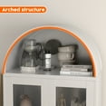 thumbnail image 5 of SUPEER 73" Tal Metal Arched Storage Display Cabinet with Glass Doors and Adjustable Shelves, Freestanding Kitchen Pantry Curio Storage Cabinet for Dining room, Home, Office, Assembly Required, White, 5 of 7